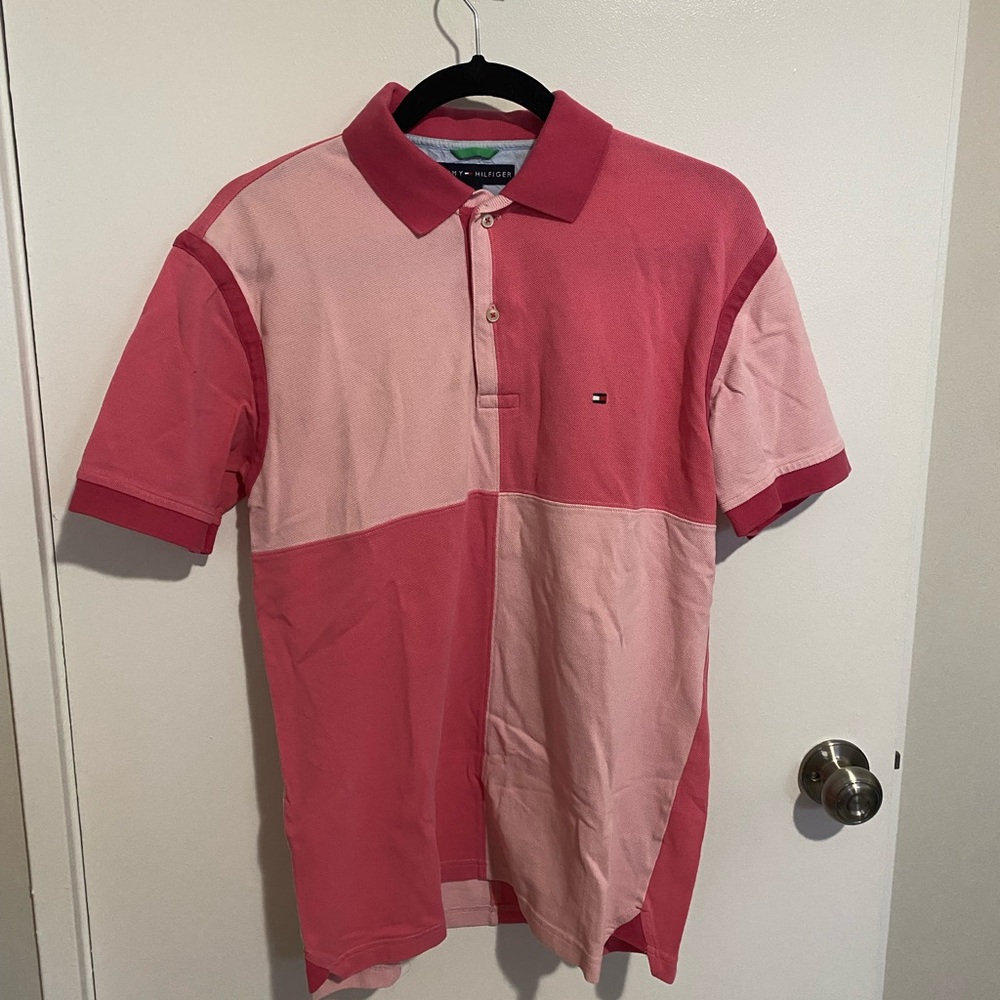 Tommy Hilfiger Pink Color-Blocked Polo Shirt